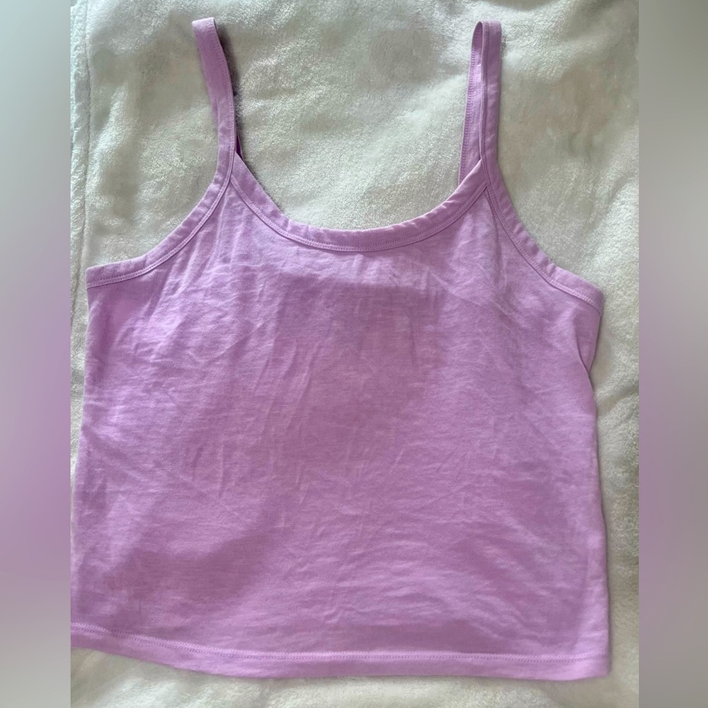 Purple Crop Spaghetti Shirt